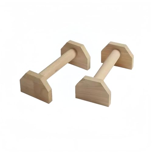 倒立バー・木製平行棒 | サイズ30×13cm| パイン材/ボックスウッド製・滑り止め/吸汗効果・三角ピボット構造 | 腕立て/倒立/筋トレ/体操/フィットネス向けトレーニング器具