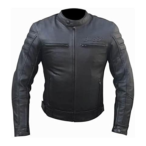 Chaqueta de piel para moto BI ESSE estilo vintage con protecciones extraíbles Cover