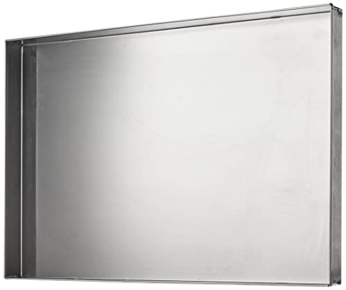 Per cotture al forno Pentole Agnelli, COAL49/4D60, Teglia Rettangolare con Bordi Dritti, Alluminio, Bianco