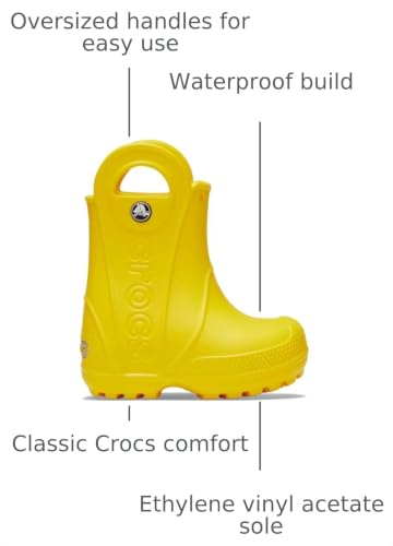 Image of Crocs Kids' Handle It Rain Boots | Waterproof Slip On Shoes | Kids' Rain Boots