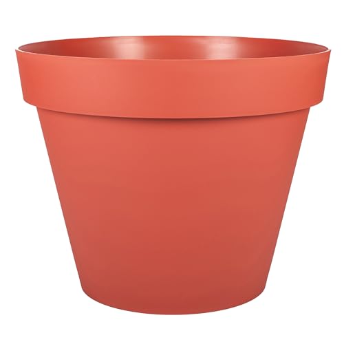 EDA - Pot de Fleur Rond Toscane Ø 60 cm - 76 L - Intérieur & Extérieur - Zone de rétention d'eau pour Limiter l'Arrosage - Plastique Recyclé - Ø 59 x...