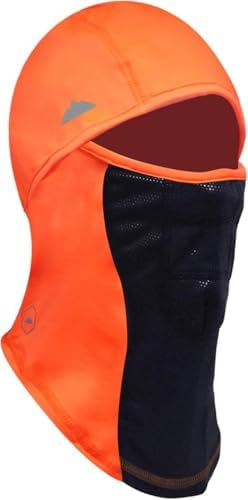 Image of Tough Headwear Hunting Face Mask for Cold Weather - Orange Balaclava - Hi Visibility Ski Mask for Men - Hunting Face Cover