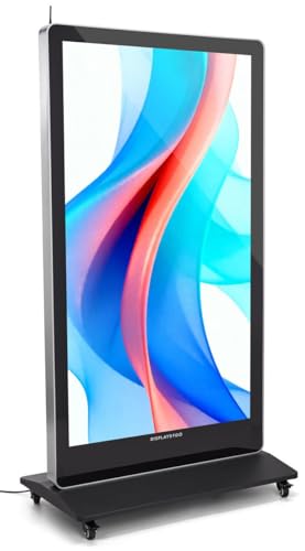 Image of Displays2go 65 inch Non-Touch Digital Poster Kiosk, Single Sided, Android 11 OS, Caster Wheels (65, Inches)