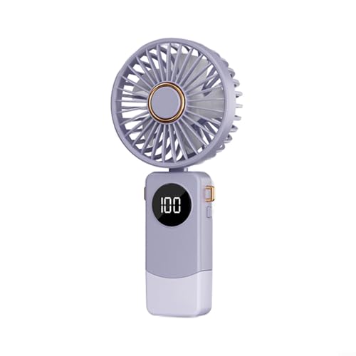 Aspas de ventilador de turbina mejoradas, doble flujo de aire, mini ventilador portátil, para oficina al aire libre (morado)