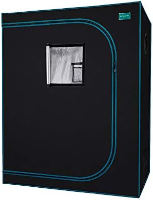 OPULENT SYSTEMS 48"x24"x60" Hydroponic Mylar Water-Resister Grow Tent Reflective Garden Growing Dark Room with Observation Window, Removable Floor Tray and Tool Bag for Indoor Plant Growing 2'X4'