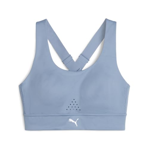 Puma-Womens-Pwrbreathe-Run-Logo-Sports-Bra-Casual-Casual-Blue