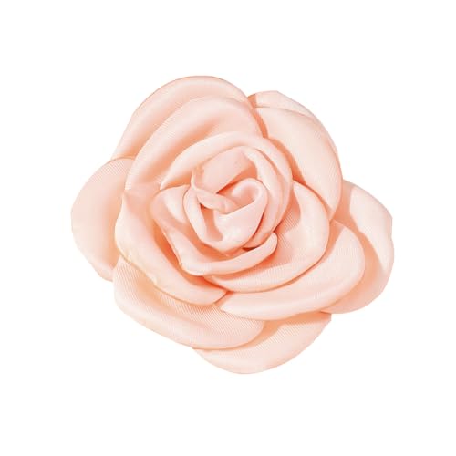 Image of Handmade Camellia Flower Boutonniere Stick Brooch for Women Bohemia Fabric Floral Lapel Pin Stylish Vintage Pin Corsage for Women Jewelry Gifts