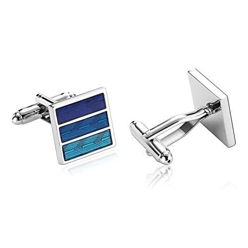Mancuernillas cuadradas de acero inoxidable para hombre miniatura 1
