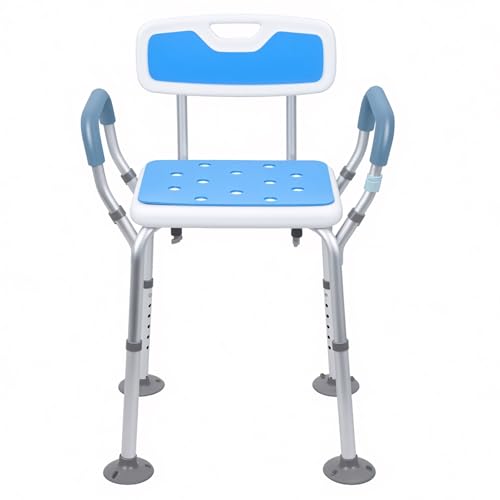 ilkqeppe Shower Chair for Inside Shower, Bath Chair with Detachable Handrail, Heavy Duty Elderly Disabled Shower Stool, Height Adjustable Shower Bench Blue -  obseit, 6784B6784BC29D7DC7