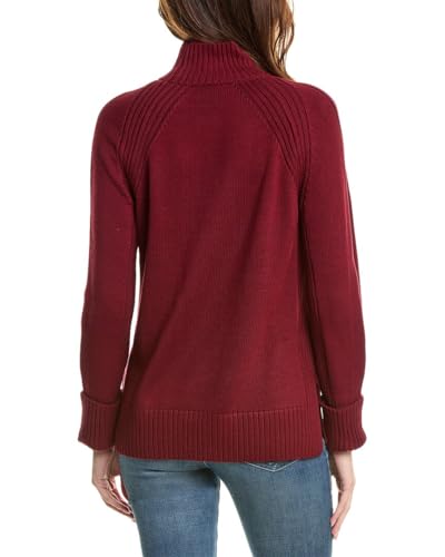 Image of Jones New York Women's Mock Neck Sweater with Rib Detail