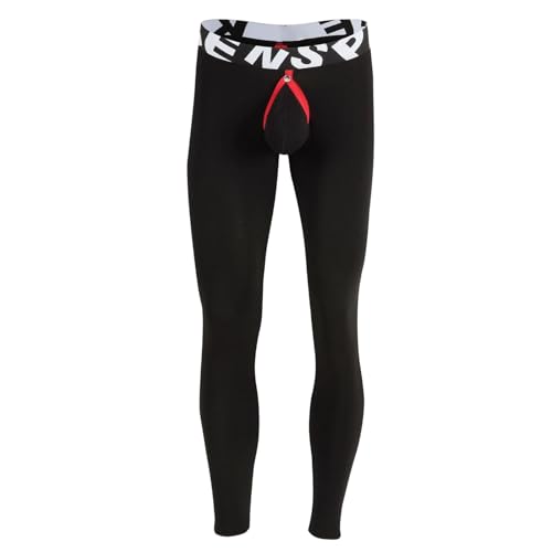 RUMAOZIA Calzoncillos largos de algodón para hombre, leggings térmicos, calzoncillos para hombre, con bolsillos abiertos, mallas elásticas, transpirables, largas, para deporte, ropa interior erótica