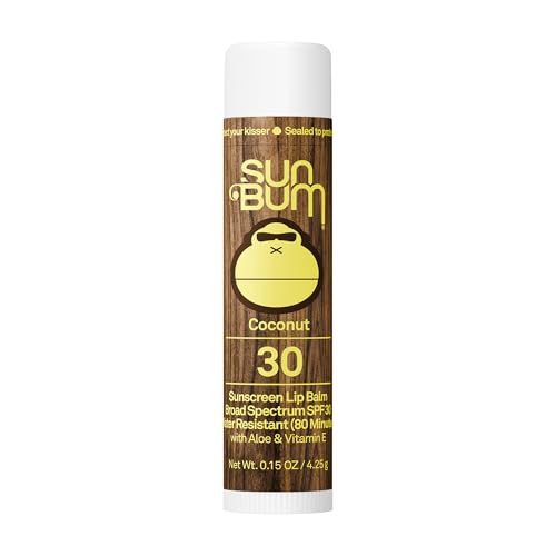 Sun Bum SPF 30 Sunscreen Coconut Lip Balm - Moisturizing Aloe Vera and Vitamin E - Vegan and Cruelty...