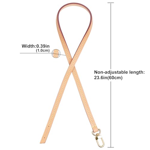Image of Genuine Vachetta Leather Strap Replacement Handbag Shoulder Purse Strap for Speedy Bags(Apricot-Width:0.39in,Length:23.6in,Single Buckle)