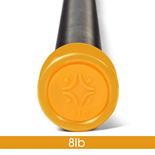 Fitness Republic Sculpting Body Balance Bar Workout Fitness Stick | Padded Squat bar | Weight Lifting bar, Straight Weight bar - (8 lbs, Yellow) - Thumbnail 3