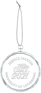 Personalized Name Christmas Ornaments | Personalized Ornaments | Custom Christmas Ornament | Personalized Glitter Ornament | (Custom Engraved Class of 2021 Round Ornament)