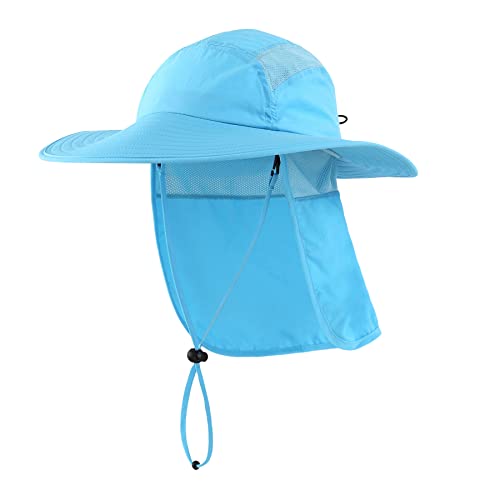 Image of Home Prefer UPF 50+ Mens Wide Brim Fishing Hat with Neck Flap Sun Hat for Men Women Sun Protection Cap