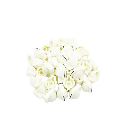 OFFSCH Plastic Chicken Knobs for Guitar 24 Pack 6mm Shaft Diameter Replacement for Control Amplifier Knobs White