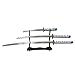 Decorative Samurai Sword Set, 3-Piece Katana Collection with Display Stand, 39.3/31.1/20.4 inches (Blue（2）)
