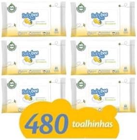 Kit Lenço Umedecido Toalha Baby Bee Free 480 Unidades