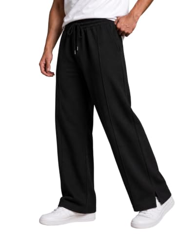 Image of ENDEAVOUR WEAR Men's Baggy Oversized Track Pants | Premium Cotton Rich Fabric | Straight Loose Fit Non-Cuffed | Gym, Streetwear & Casual Comfort Track Pants Lounge Pants