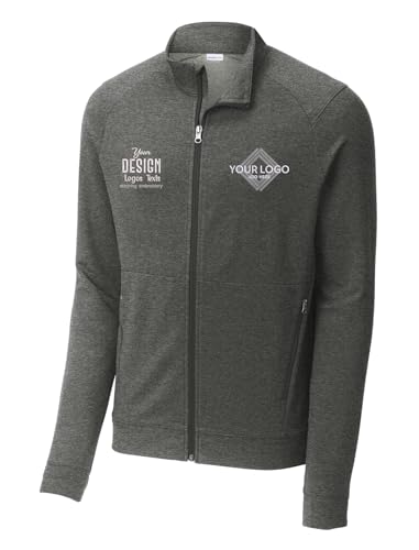 INK STITCH Men St560 Custom Embroidery Add Logo Texts Sport-Wick ® Flex Fleece Full-Zip Jackets2