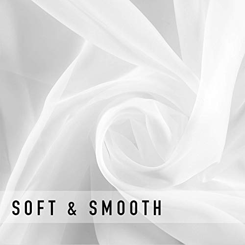 Mrtrees White Sheer Curtains 45 Inches Long Short Sheers Kitchen Curtains Small Window Voile Basement Curtains Rod Pocket Window Treatment Set 2 Panels #TOP2