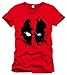 cotton division Maglietta deadpool-ts007-t-shirt Deadpool Splash Head l, Rosso, L Uomo