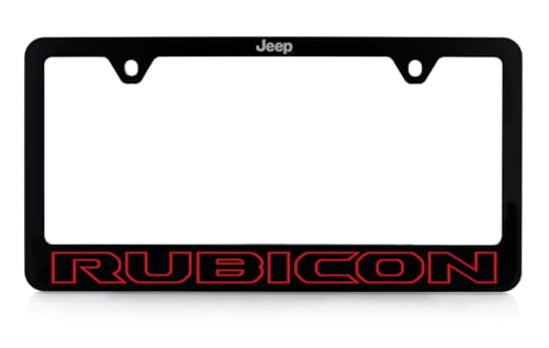 Jeep Rubicon UV Printed Black Plastic License Plate Frame