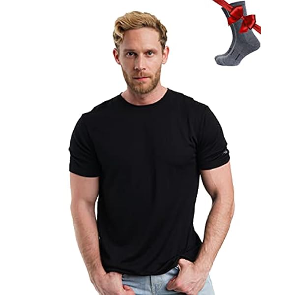 Merino.tech Maglietta Lana Merinos Uomo - La Maglia Termica Uomo in Lana Merinos, Traspirante Maglietta Uomo Manica Corta | Merino T Shirt Uomo Le Calze da Escursionismo in Lana Merino
