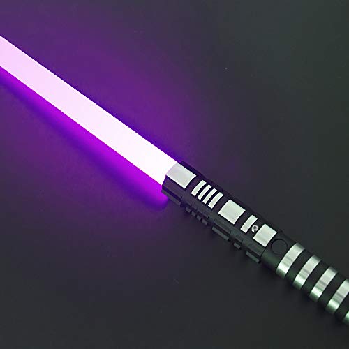 YDD GENIUS ライト セーバー メタル ヒルト ゴースト プレミアム フォース FX パープル ブラック シリーズ ライト セイバー アダルト と キーズ用 サポート リアル ヘビー デュエル