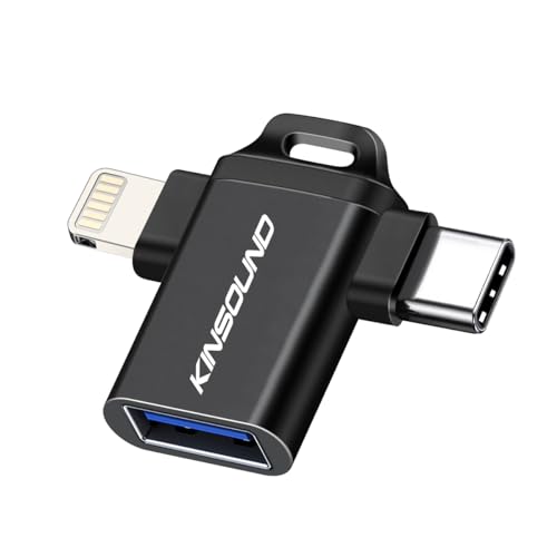 Image of Kinsound 2 in 1 USB OTG for iPhone /iPad, Lightning OTG Pendrive Adapter, USB Type-C OTG Compatible with iOS 13, Android Devices for iPhone, iPad, Pendrive & Type C Phones