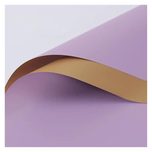 YANGC 20 Sheets/bag Flower Wrapping Paper Korean Floral Bouquet Packing Supplies Waterproof Fresh Flowers Gift Packaging Marterials(Lilac purple-Gold)