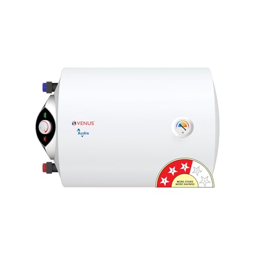 Image of Venus Audra LHS 25 Litre Storage Horizontal Water Heater (Geyser) | Ideal for False Ceiling Installation | Corrosion resistance | ISI | Free Flexible Hose | Guarantee - 7 Years on Inner Tank | 8 Bar