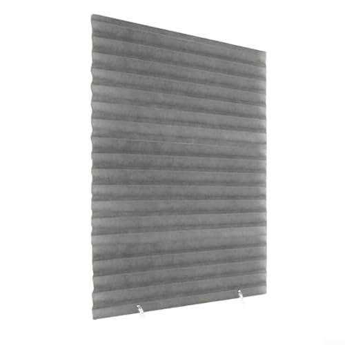 Feegow Persianas opacas cortadas a medida | Cortinas opacas plegables | Persianas autoadhesivas plisadas temporales | Persianas para ventanas, puertas de patio, cocina, baño, dormitorio (gris)