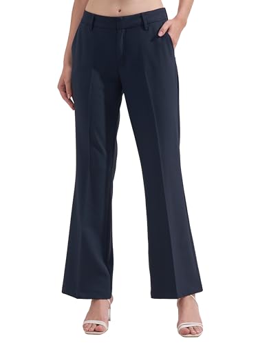 Image of Tokyo Talkies Women's Stretchable Bootcut Pants | High Rise Flared Trousers |Travel & Formal Wear|Workwear Trousers