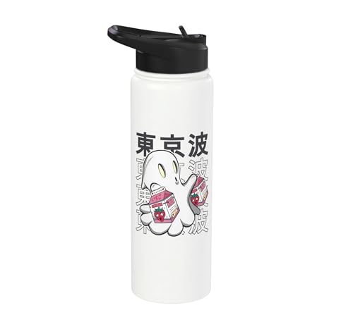 Fantasma japonés leche de fresa Kawaii Estética Anime Stainless Steel Insulated Water Bottle
