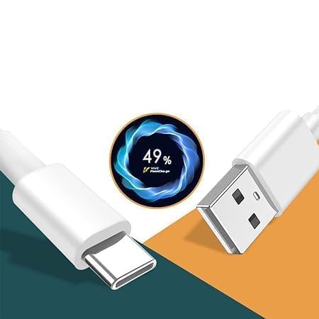 Image of SuperFlash 3.0 66W Charging Adapter & Type-C cable Compatible with Vivo T3 Ultra, T3 Pro, T3 Lite, T3X, T3, T2, Y29, Y300, Y18T, Y300+, iQOO 13, 12, Neo9 Pro, Z9s, Z9s Pro 66W Fast Charge Combo, White