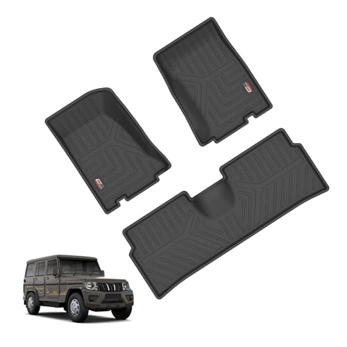 Image of GFX TPV Premium 3D Life Long Car Floor Mats Compatible with Bolero 7 Seater (2011-2023) Black