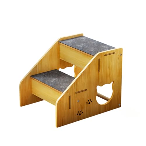 ペット用階段ドッグステップ 踏み台 2段 ペット用 ステップ ペットのはしご 木製 ドッグラダー ソファ 踏み台 滑り止め 老犬介護 足腰への負担を軽減 怪我防止 ケガ防止 ペット用品 (2階)