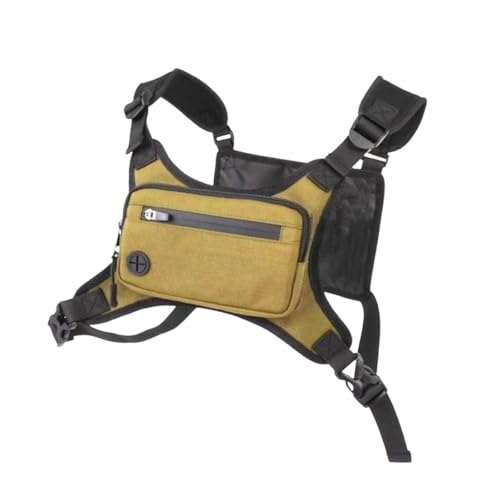 Milageto Brusttasche für Outdoor-Sport, Brusttasche, Weste, Utility-Tasche, Haltertasche, verstellbar für Damen und Herren, Schlüssel, Telefon, Workout, Dunkelgrün