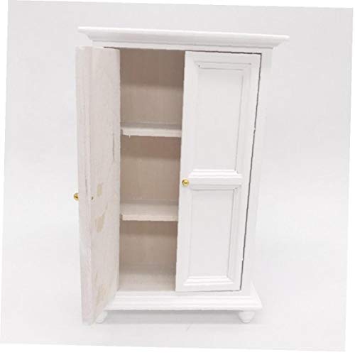 xuew Miniatur-Puppenmöbel 01.12 Puppenhaus aus Holz Schrank für Wohnzimmer -Bett-Zimmer Puppenstuben Dekoration Weiß – Bild 6