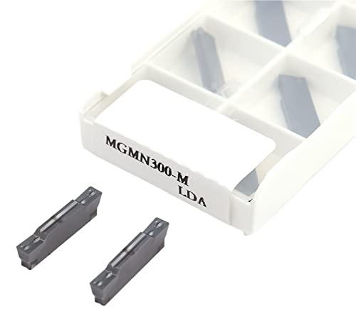 AALLYN Indexable Carbide Lathe Tool 10PCS MGMN300 MGMN400-M-LDA Cemented Carbide Blades Grooving Blade Turning Tool (Size : MGMN300-M-LDA)