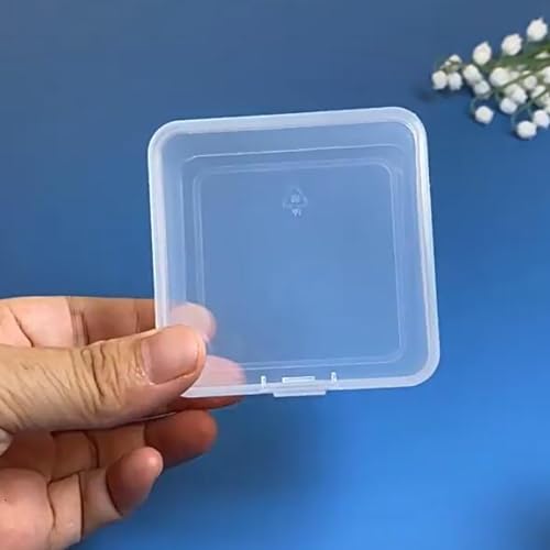 Image of 12 Pack Clear Square Plastic Beads Storage Containers Box (2.67 x 2.67 x 1.18 Inch), Square Bead Organizers for Small items, Crafts, Beads, Coins, Jewelry and Business Cards