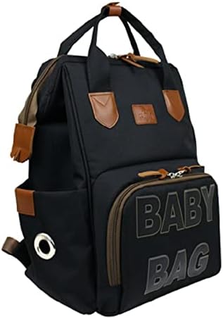 Stylo Monaco Baby Bag Baskılı Anne Bebek Bakım Sırt Çantası (SİYAH BASKILI) - Görsel 1
