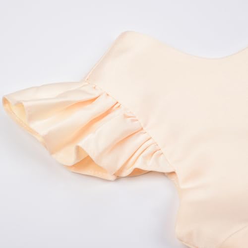 JerrisApparel Girls Princess Party Dress Kids Satin V-Back Tulle Skirt Pageant Wedding Ball Gowns4