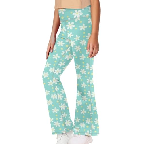 Image of Girls Flare Leggings 5-14T Cute Bell Bottoms for Girl Yoga Pants for Gym