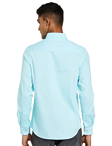 Image of The Indian Garage Co Men Slim Fit Placement Embroidered Full Sleeves Cutaway Collar Casual Shirt