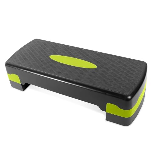 Step de Aeróbic Plataforma, Antideslizante Steps Fitness Con Altura Regulable 10/15 Cm, Banco Fitness Para Gimnasio En Casa, Ejercicio Cardio, 68x28 Cm