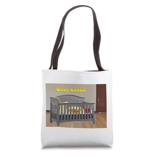 Sixties Nostalgia Baby Loves Lunch in the Crib play Cribbage Tote Bag