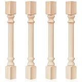 4 pieds de table de ferme : fabriqués en bois de pin, belle apparence, grain de bois clair et précis, surface lisse, facile à peindre, vous pouvez les peindre dans votre couleur préférée pour s'adapter à votre projet, offrant des possibilités de coloriage à faire soi-même